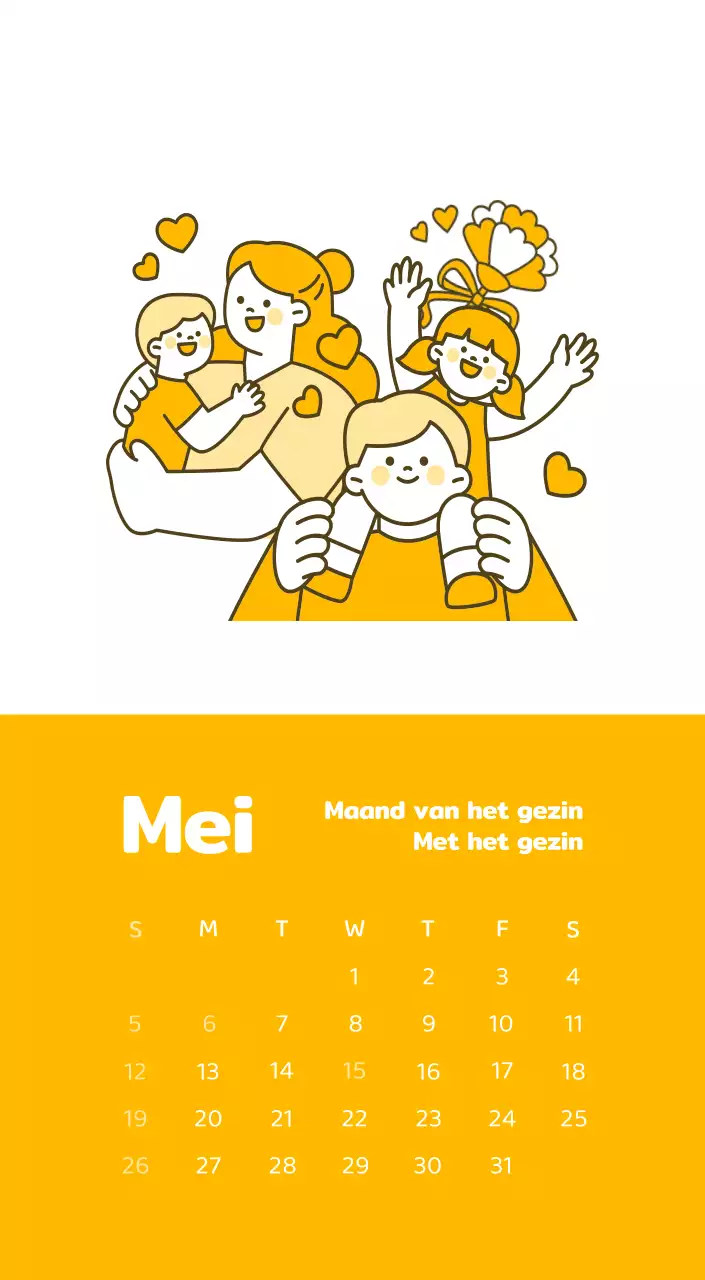 Een kalender met kleurrijke en emotionele illustraties