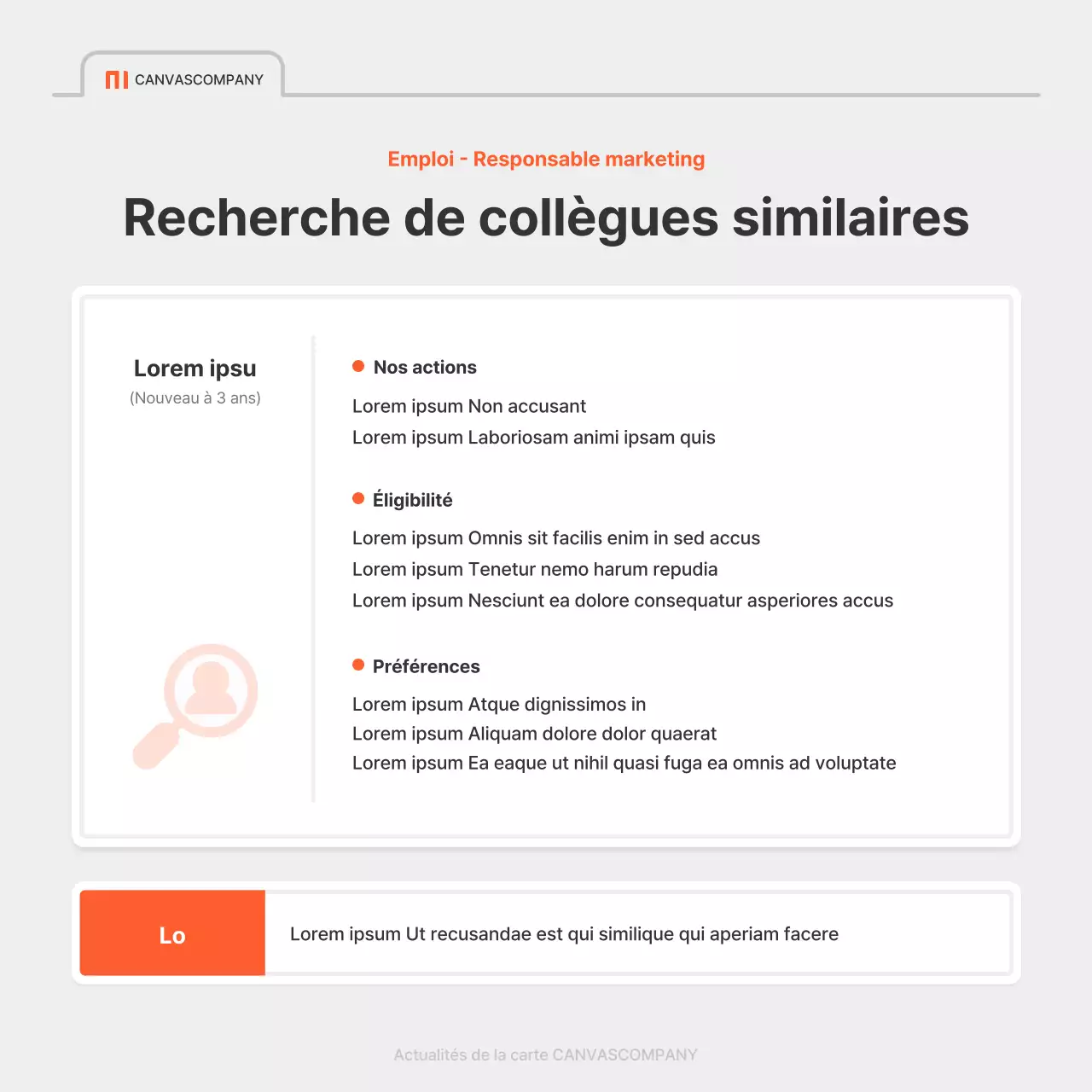 Une simple annonce d'emploi d'entreprise en rouge et gris