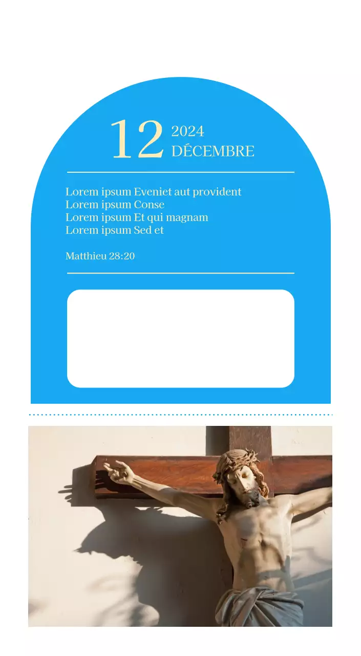 Calendrier d'église moderne bleu