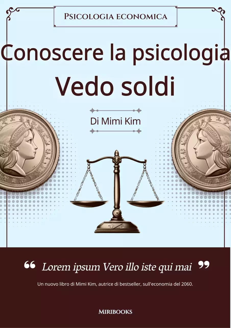 Lussuosa copertina per libri finanziari in azzurro e marrone