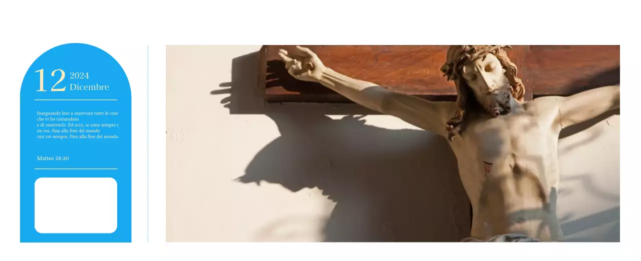 Calendario ecclesiastico blu di concezione moderna