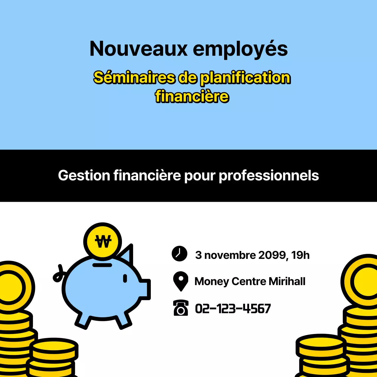 Matériel de formation à la gestion du crédit sur fond bleu clair