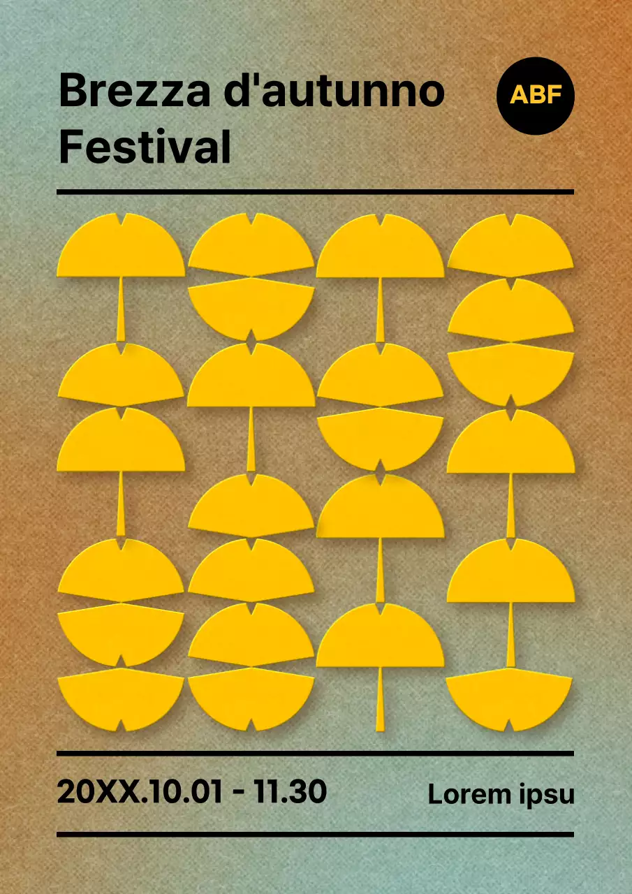 Promuovere un evento autunnale minimalista in giallo e marrone