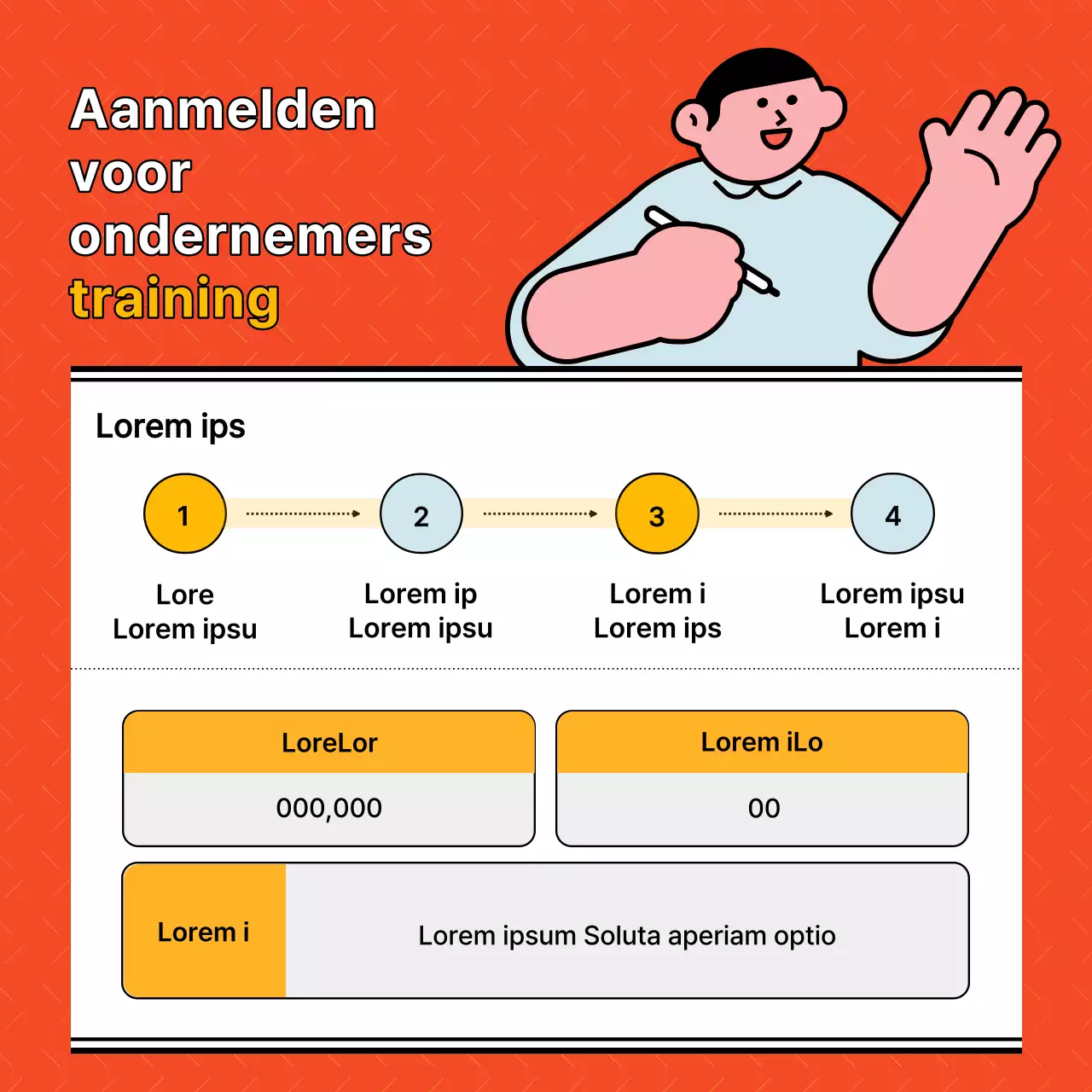 Een eenvoudig oranje wervingspraatje voor ondernemende stagiairs