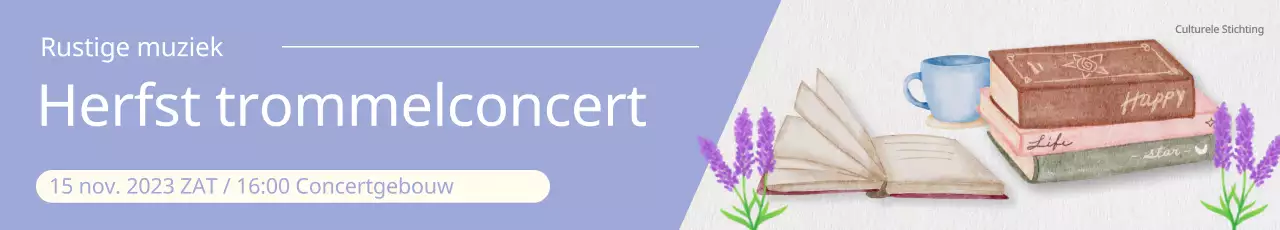 Promoot een boekconcert met een mauve aquarel look