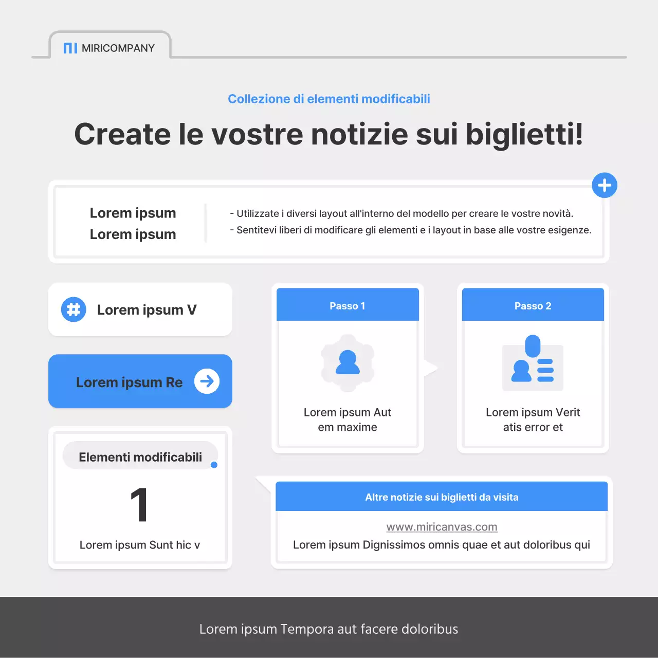 Un semplice annuncio di lavoro aziendale in blu e grigio