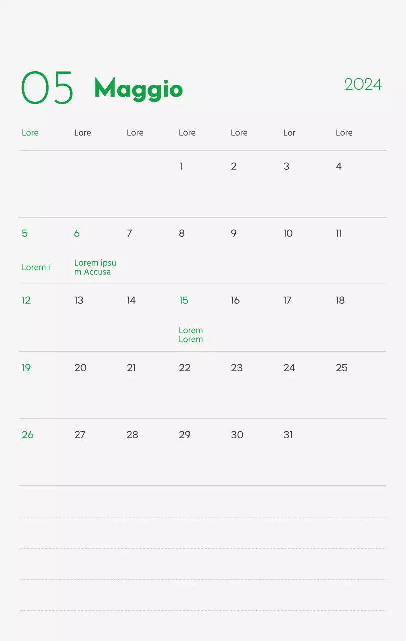 Un calendario con l'immagine di un cucciolo e un simpatico messaggio in verde.