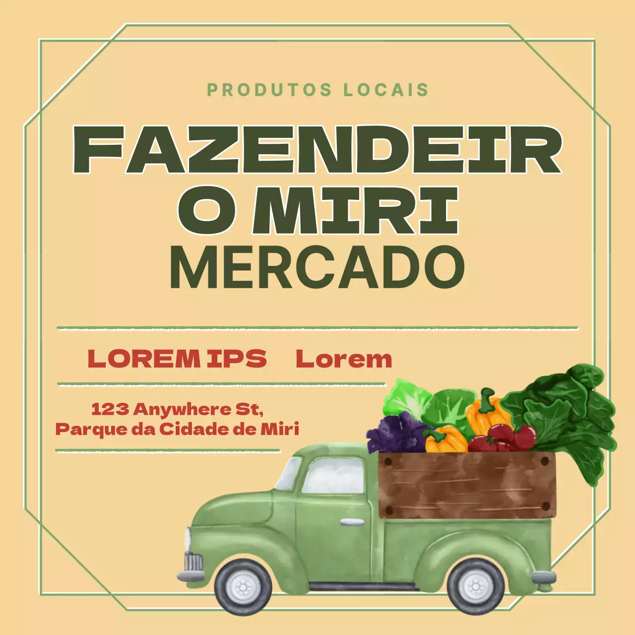 Um guia para os mercados de agricultores vintage em bege e verde