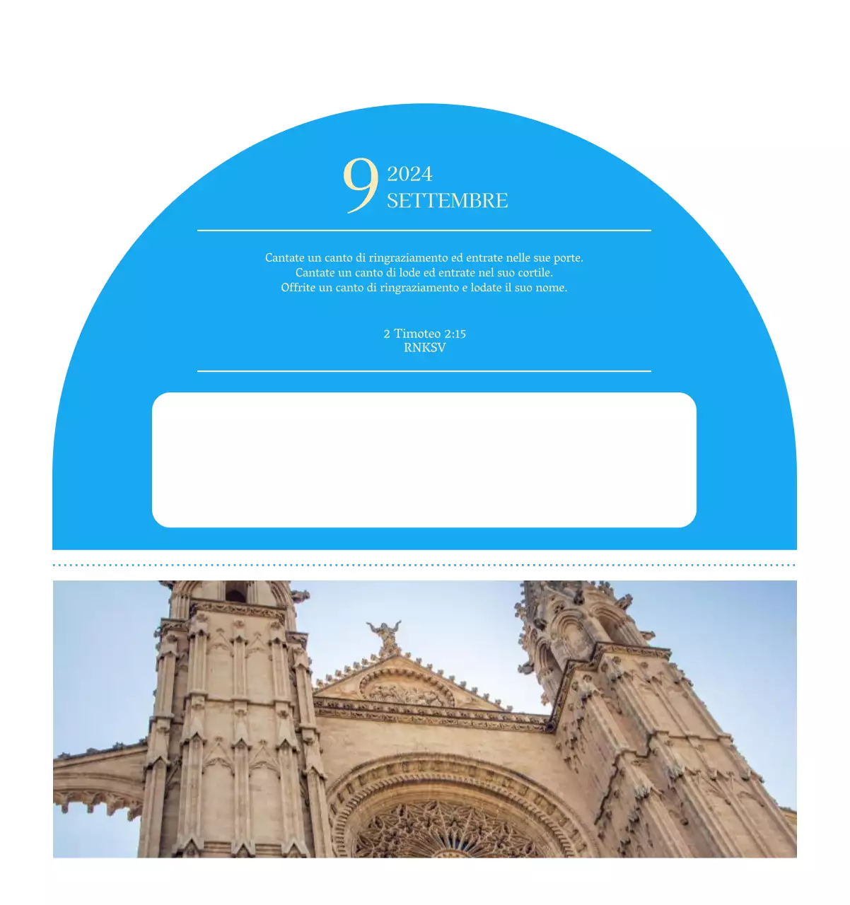 Calendario ecclesiastico blu di concezione moderna