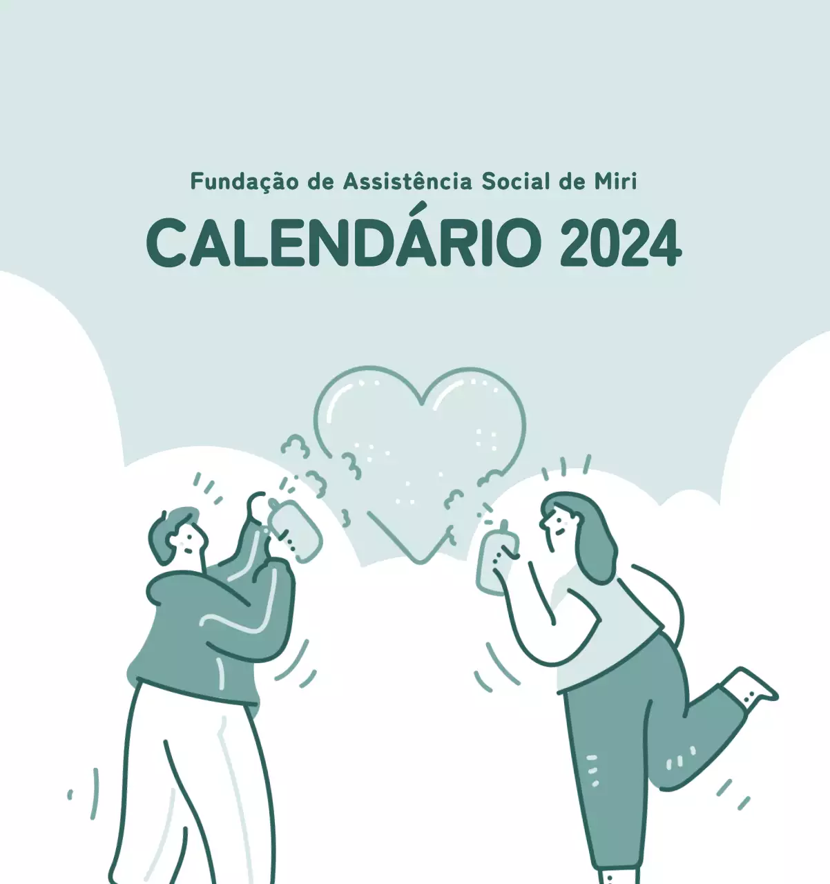 Um calendário com ilustrações coloridas e emotivas