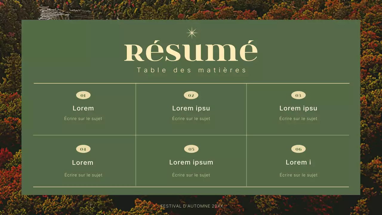 Un agenda simple et moderne pour les festivals d'automne en vert et beige