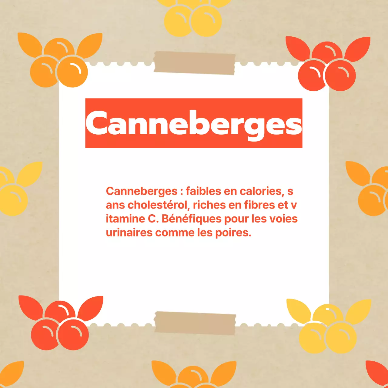 Promouvoir les fruits d'automne classiques dans les tons jaune et orange