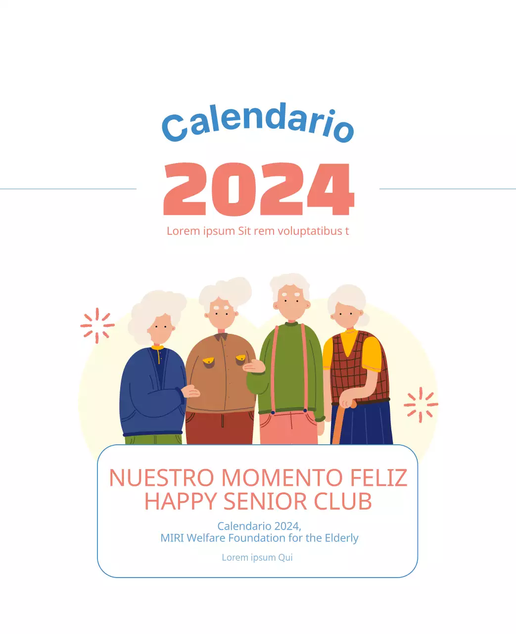 Calendario laboral con bellas ilustraciones