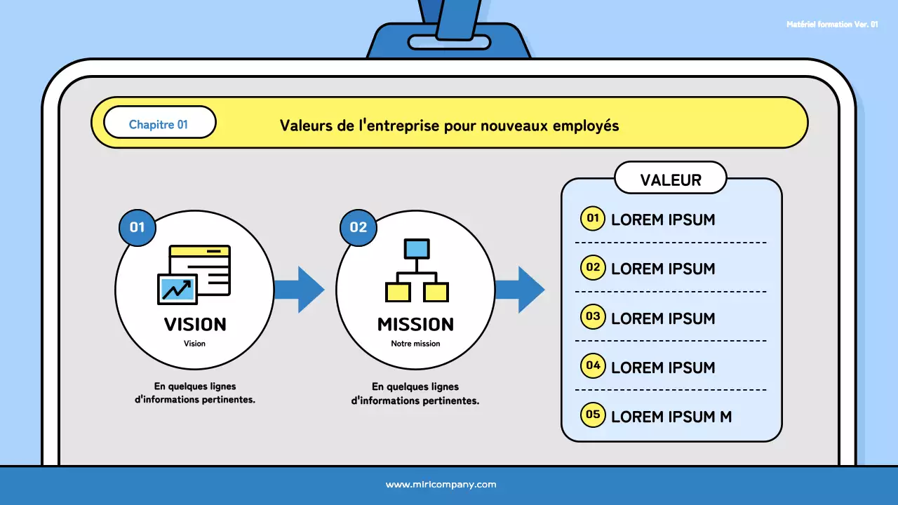 Un joli jeu de formation pour les nouveaux embauchés en bleu clair et noir