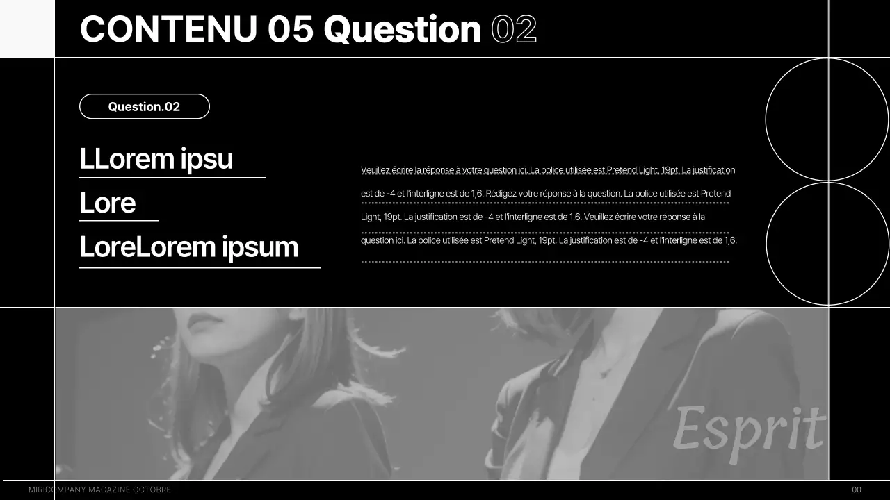 Un magazine d'entretien interne moderne en noir et blanc