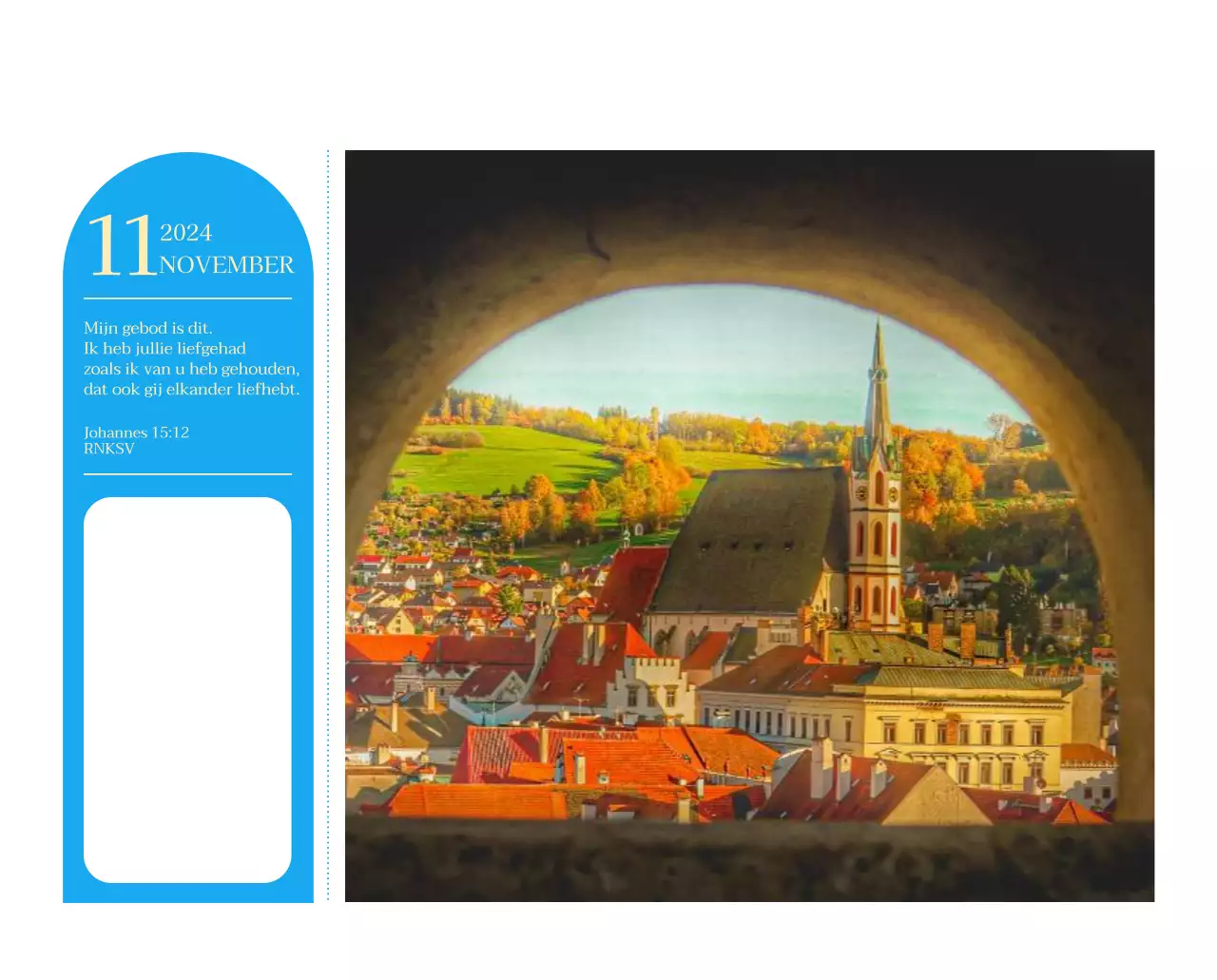 Blauw modern concept kerkkalender