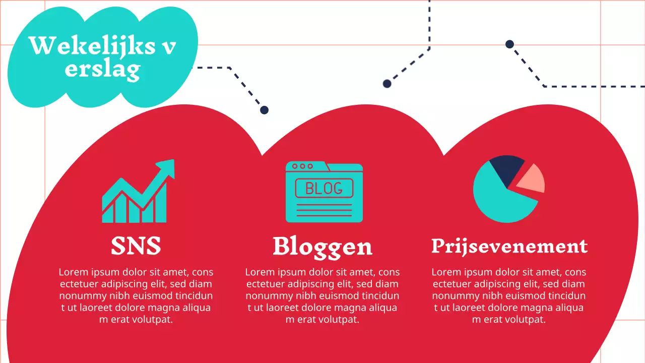 Rood en mint on-trend marketingnotulenrapport