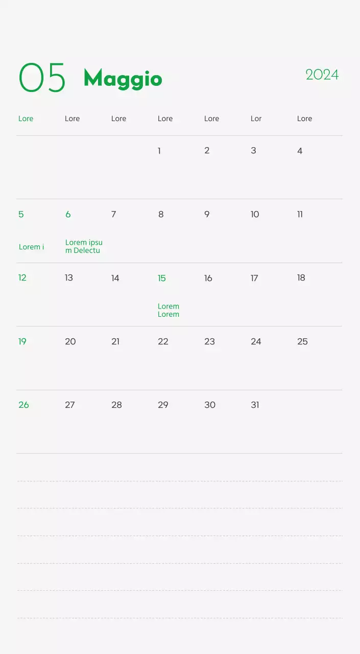 Un calendario con l'immagine di un cucciolo e un simpatico messaggio in verde.