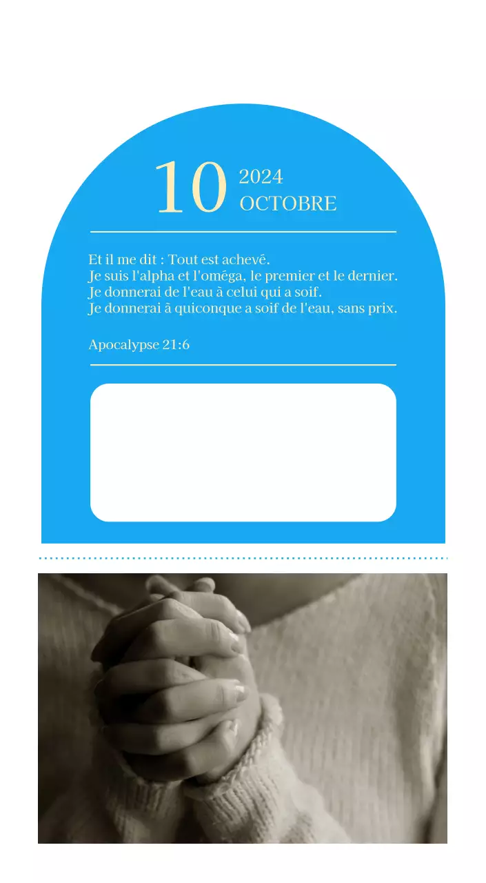 Calendrier d'église moderne bleu