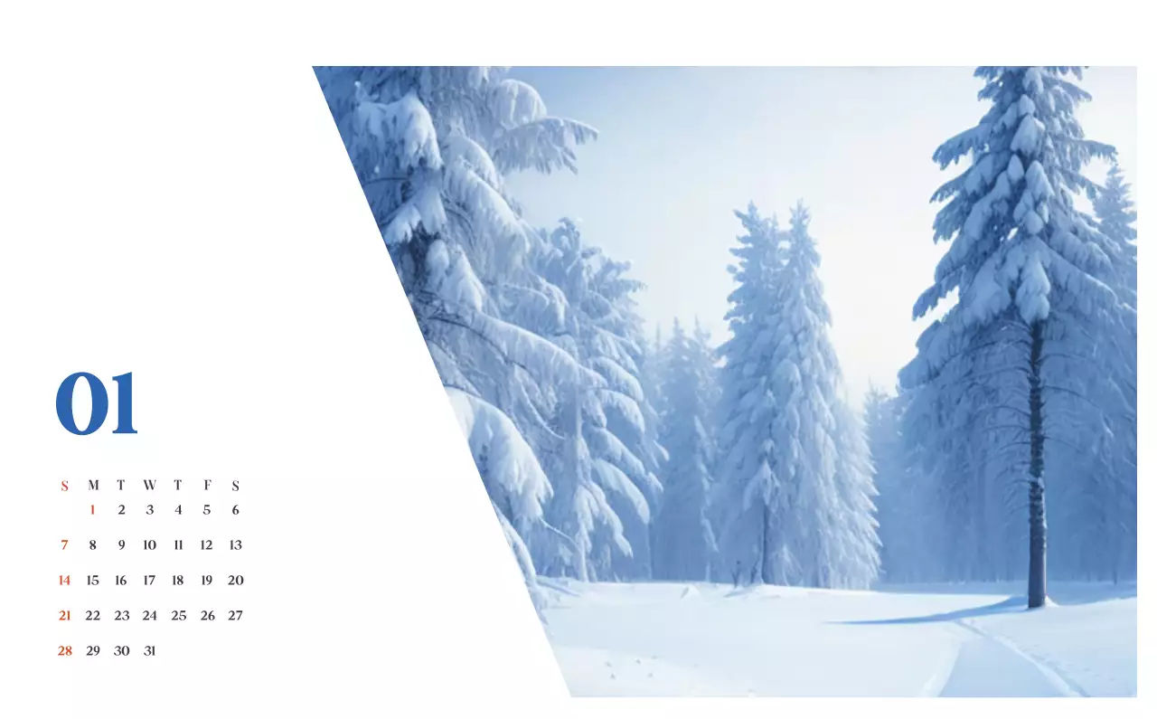 Ziekenhuiskalender met seizoensgebonden landschapsfoto's