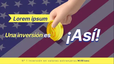 Un sencillo post en amarillo y azul sobre la inversión en acciones estadounidenses
