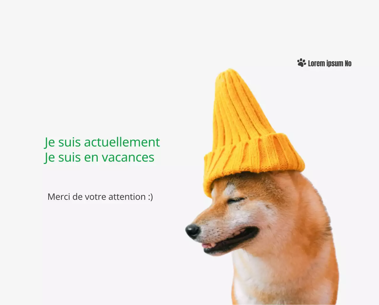 Un calendrier avec la photo d'un chiot et un message mignon aux accents verts.