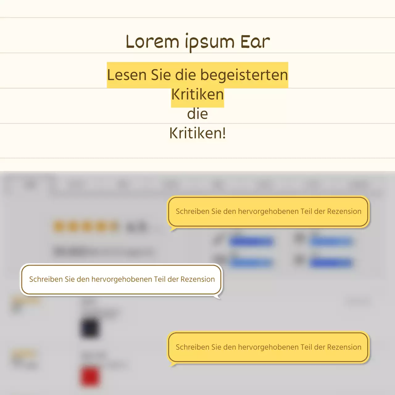 Eine einfache Storytelling-Produktpräsentation in Gelb und Beige