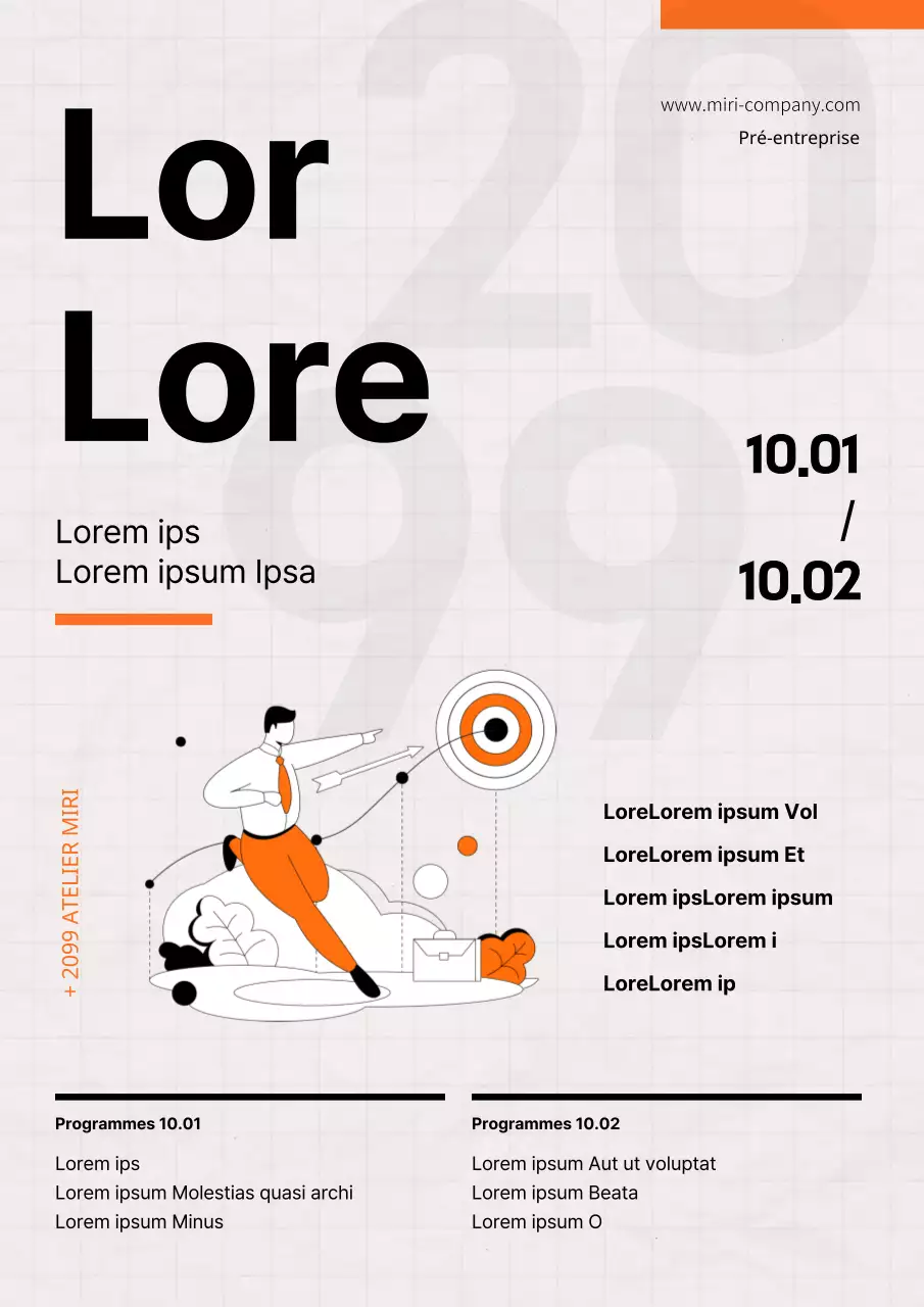 Une simple annonce d'atelier en noir et orange