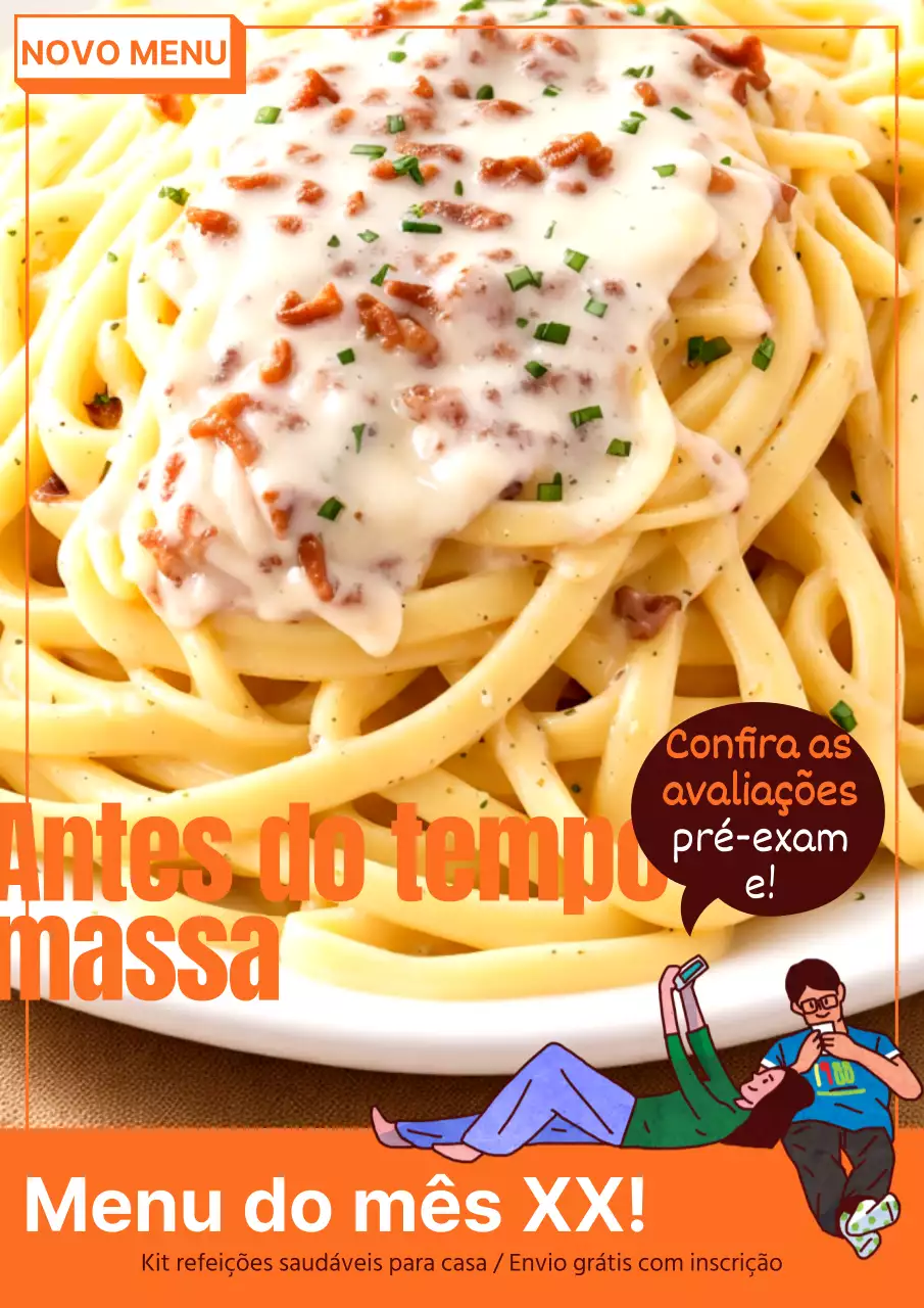 Anúncios de revisão de massa laranja e amarela