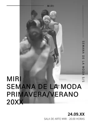 Promover un desfile de moda clásico en blanco y negro