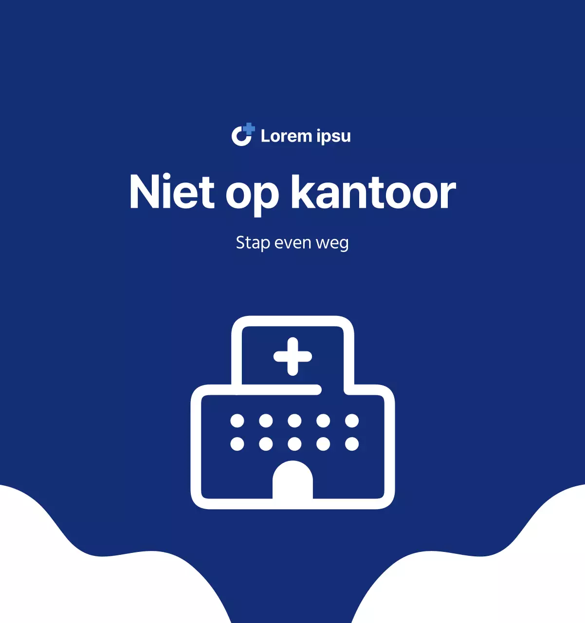 Eenvoudige kalender met strakke illustraties in blauw