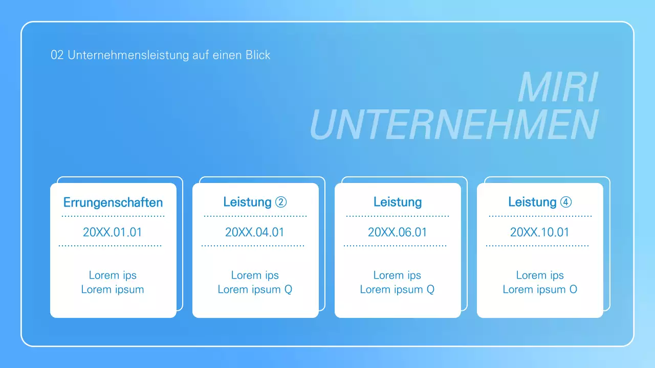 Minimalistische Geschäftspräsentation in Hellblau und Weiß
