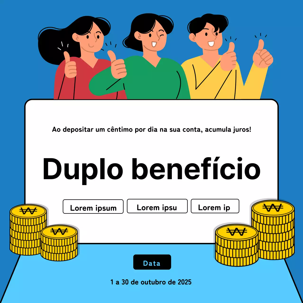 Promover os juros simples de poupança da Blue