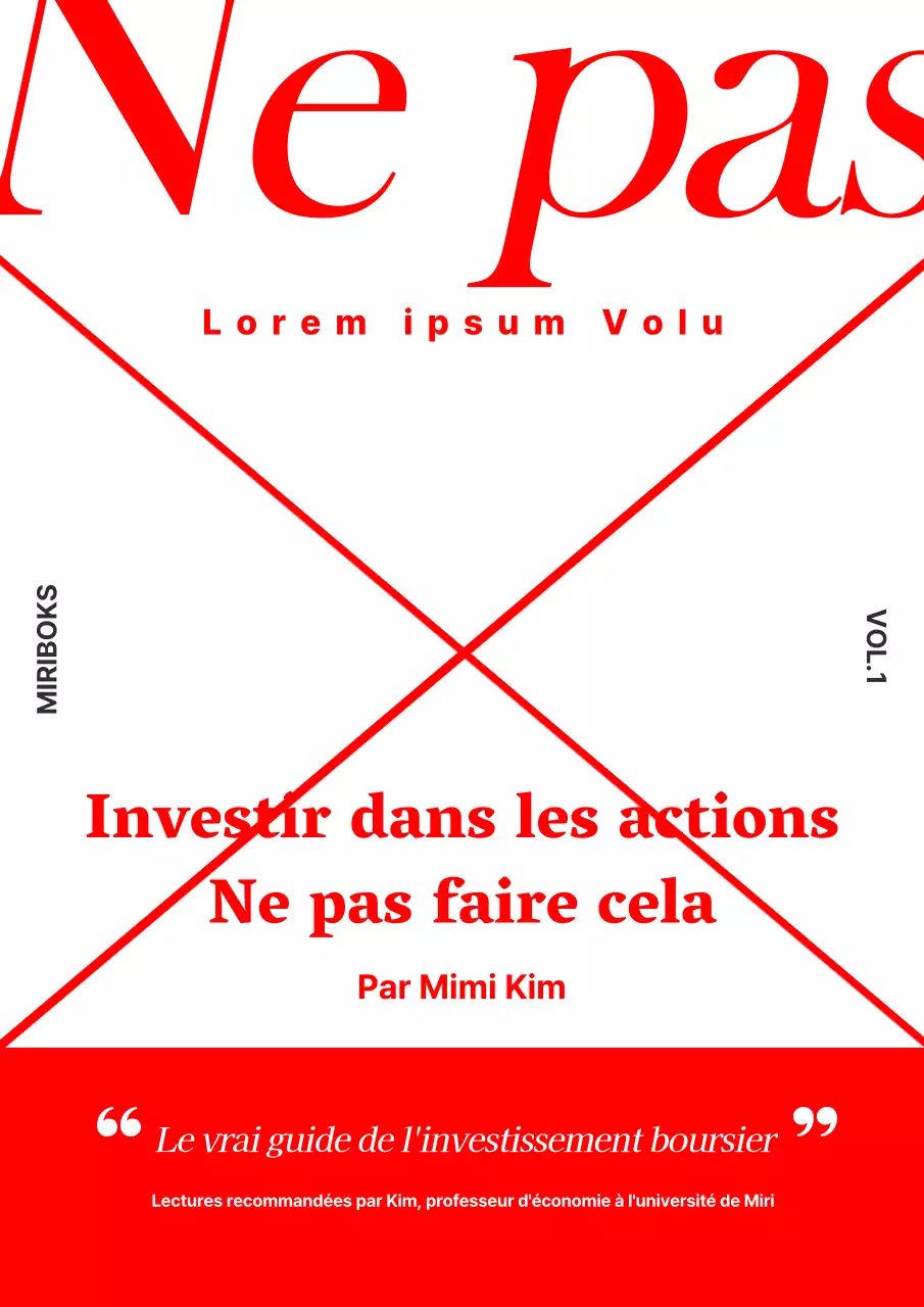 Couverture d'un livre de base sur l'investissement boursier en rouge et blanc