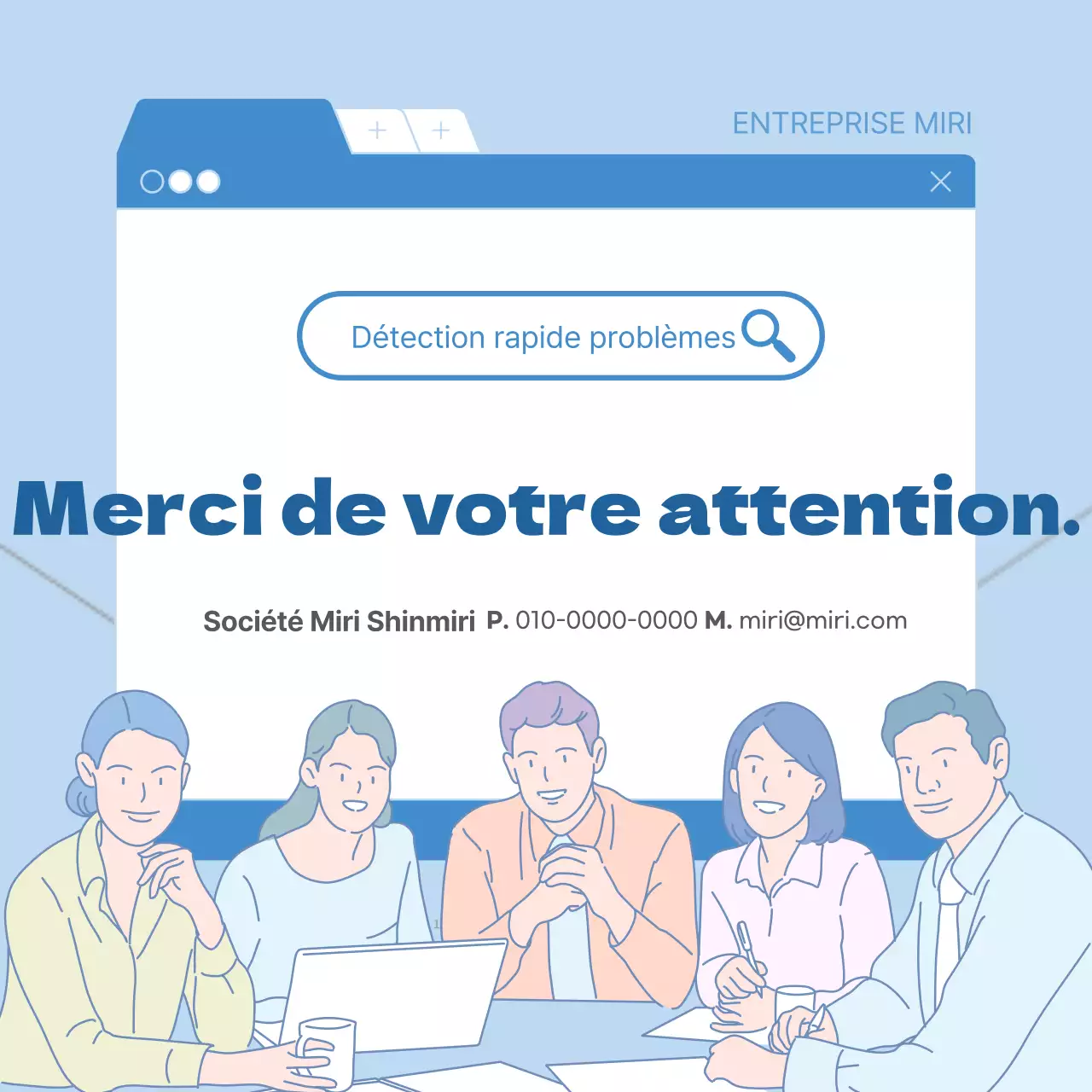 Promotion d'entreprise moderne en bleu et blanc