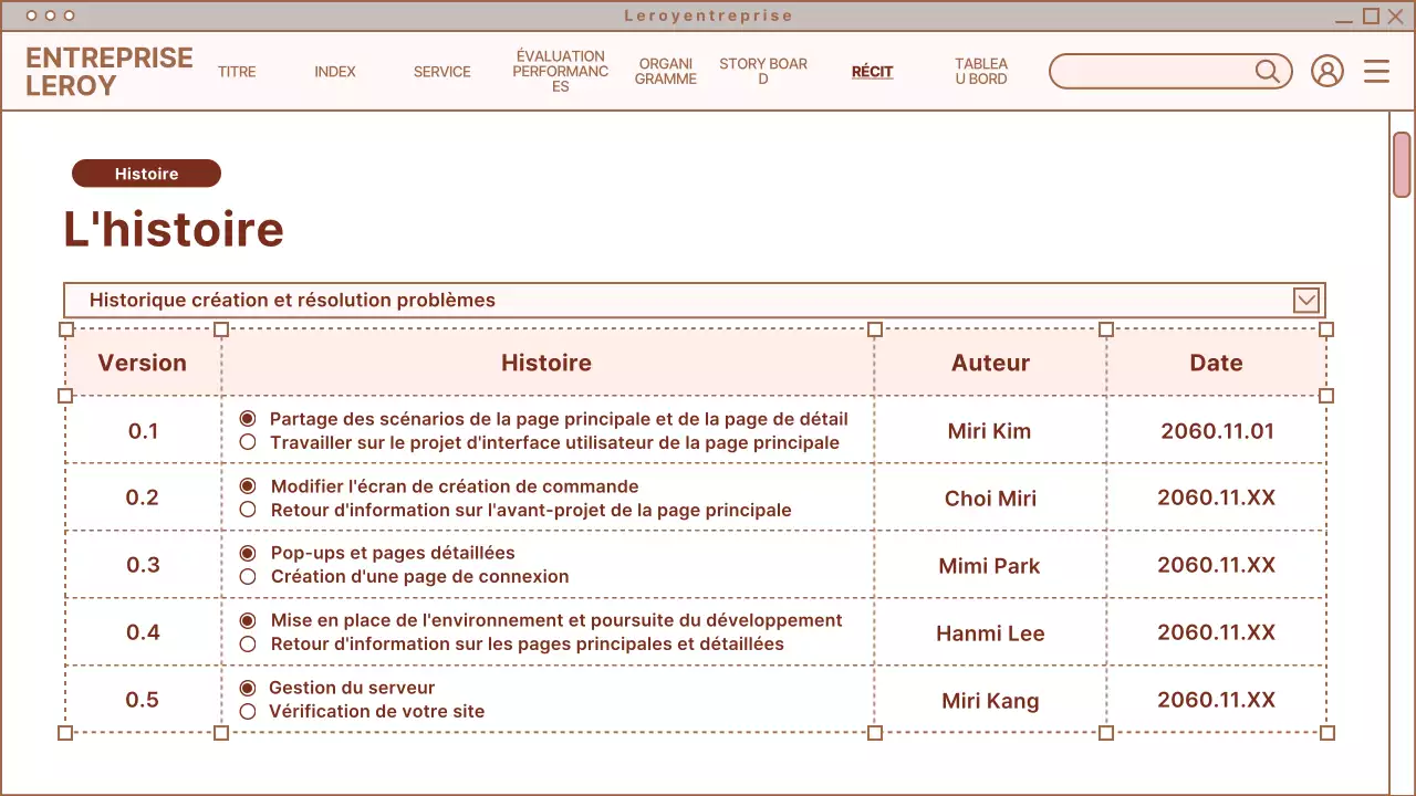 Conception d'une page web simple en beige et blanc