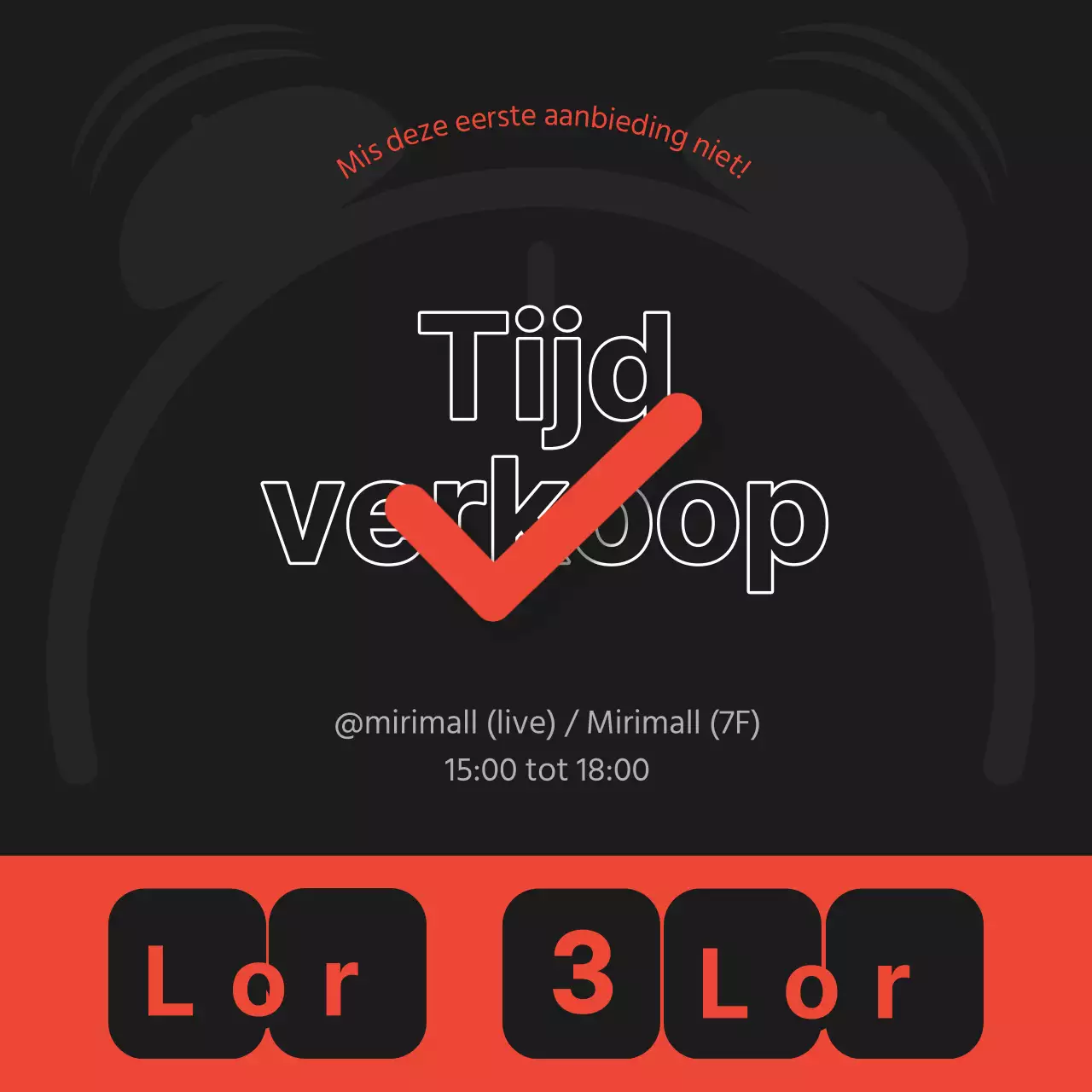 Minimalistische advertentie voor uitverkoop in zwart en rood