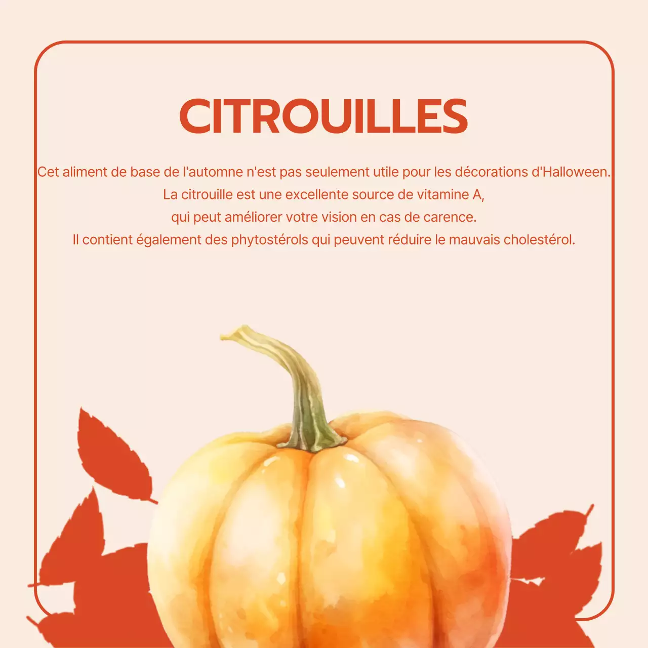 Promouvoir les fruits de saison vintage en orange et beige