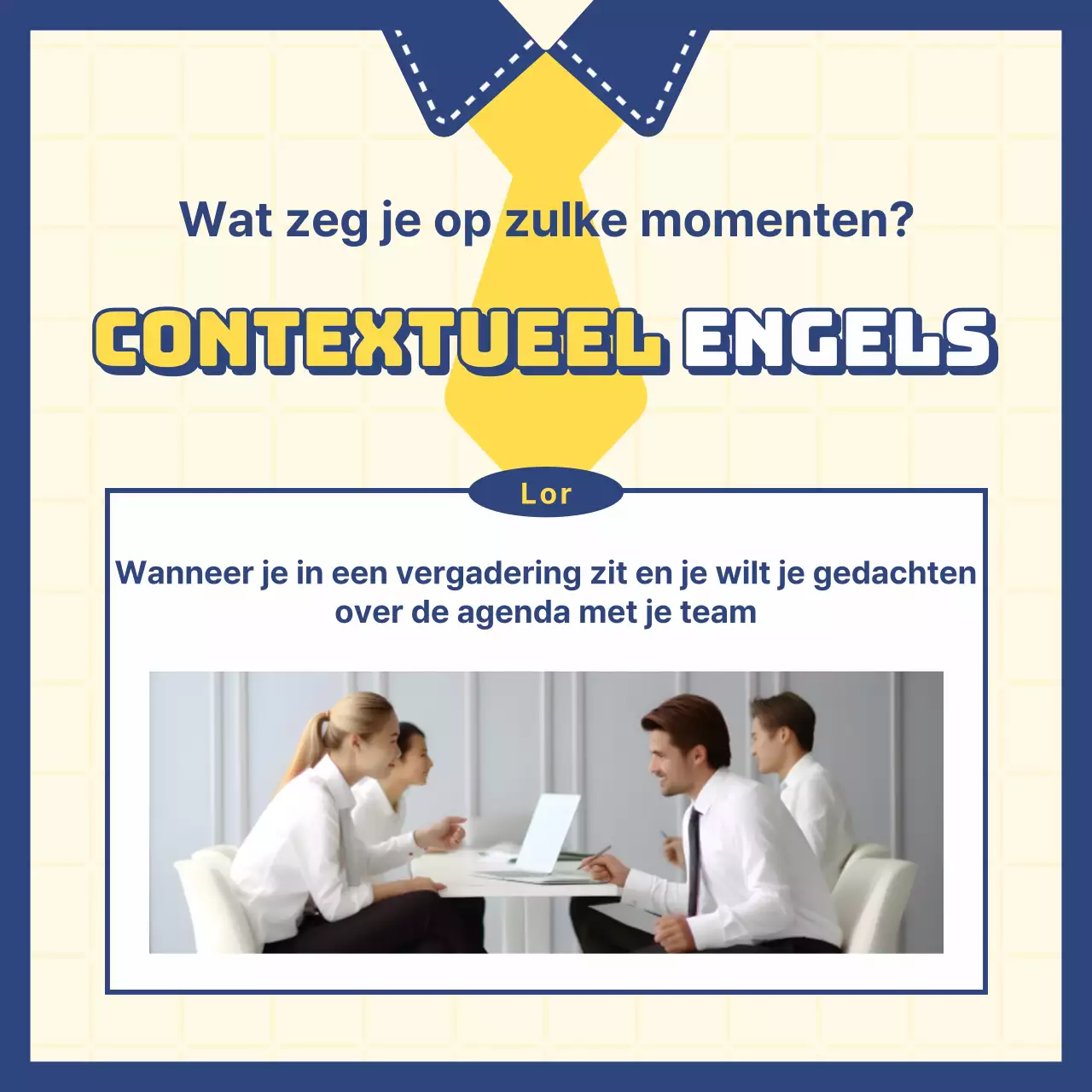  Een kitscherig zakelijk Engels plan met een gele achtergrond