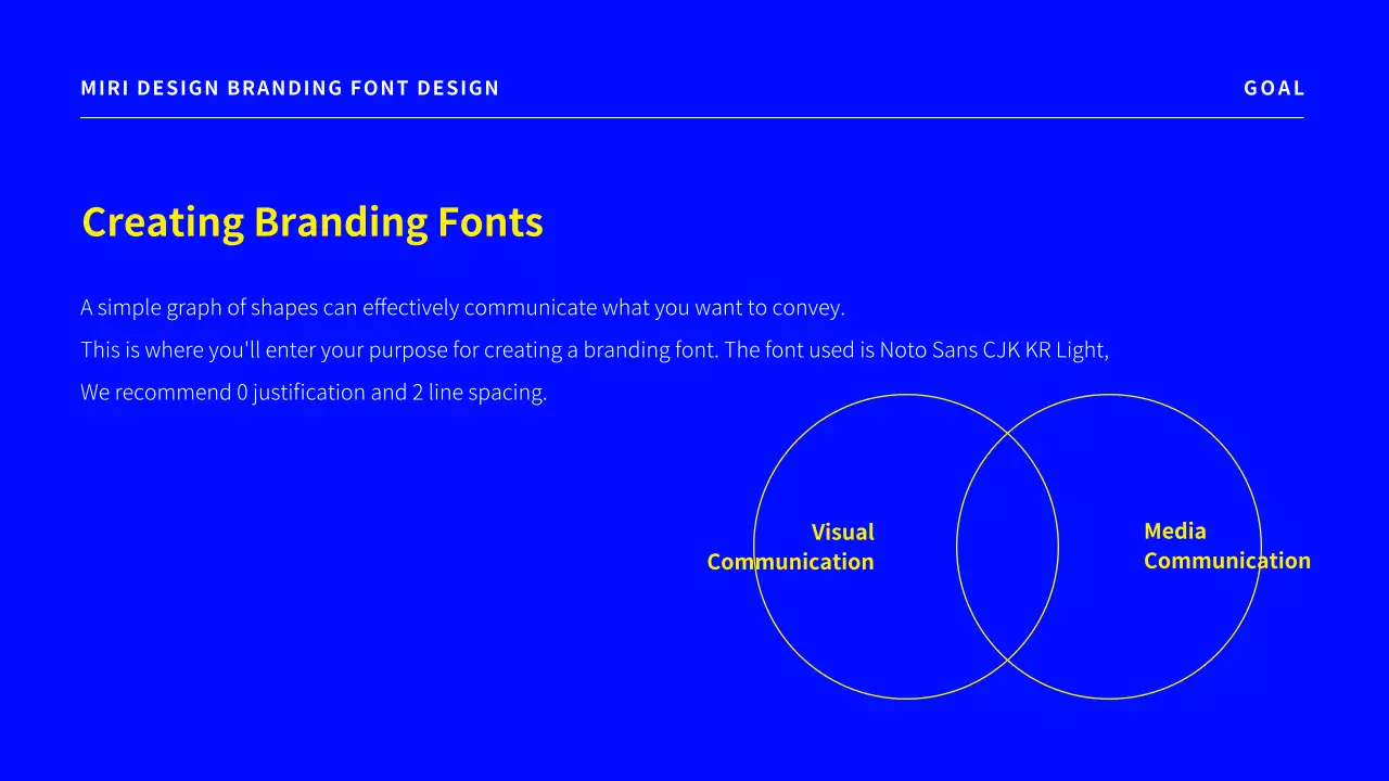 A simple branding font design proposal in blue.