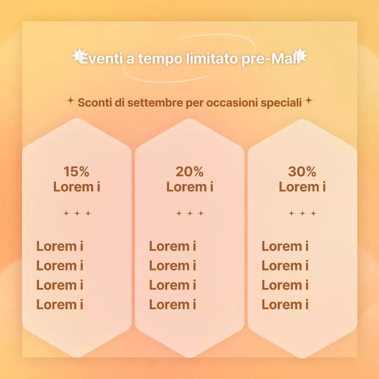 Evento di promozione del regalo emozionale con sfumature arancioni