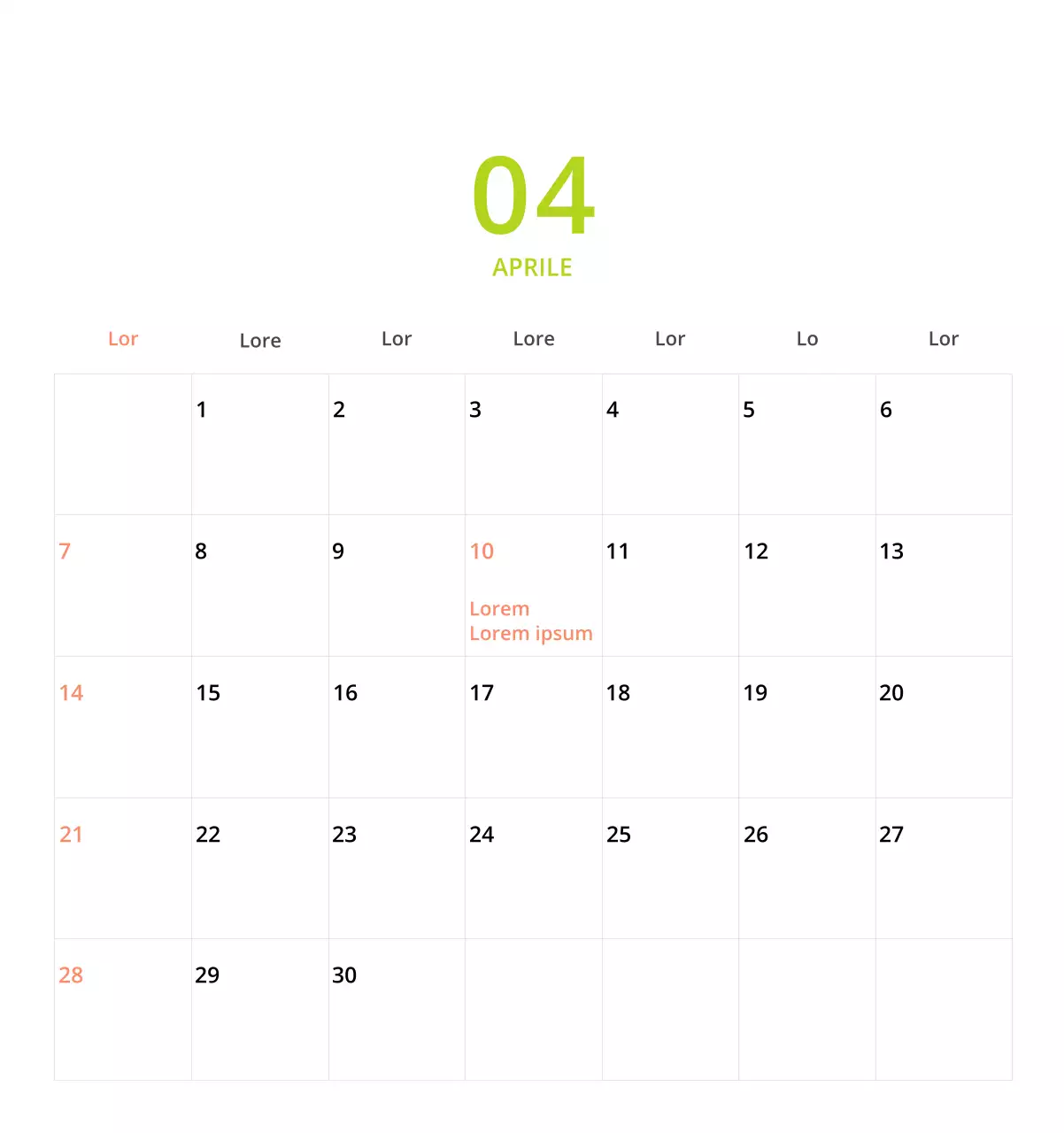 Simpatico calendario da tavolo illustrato verde a tema famiglia