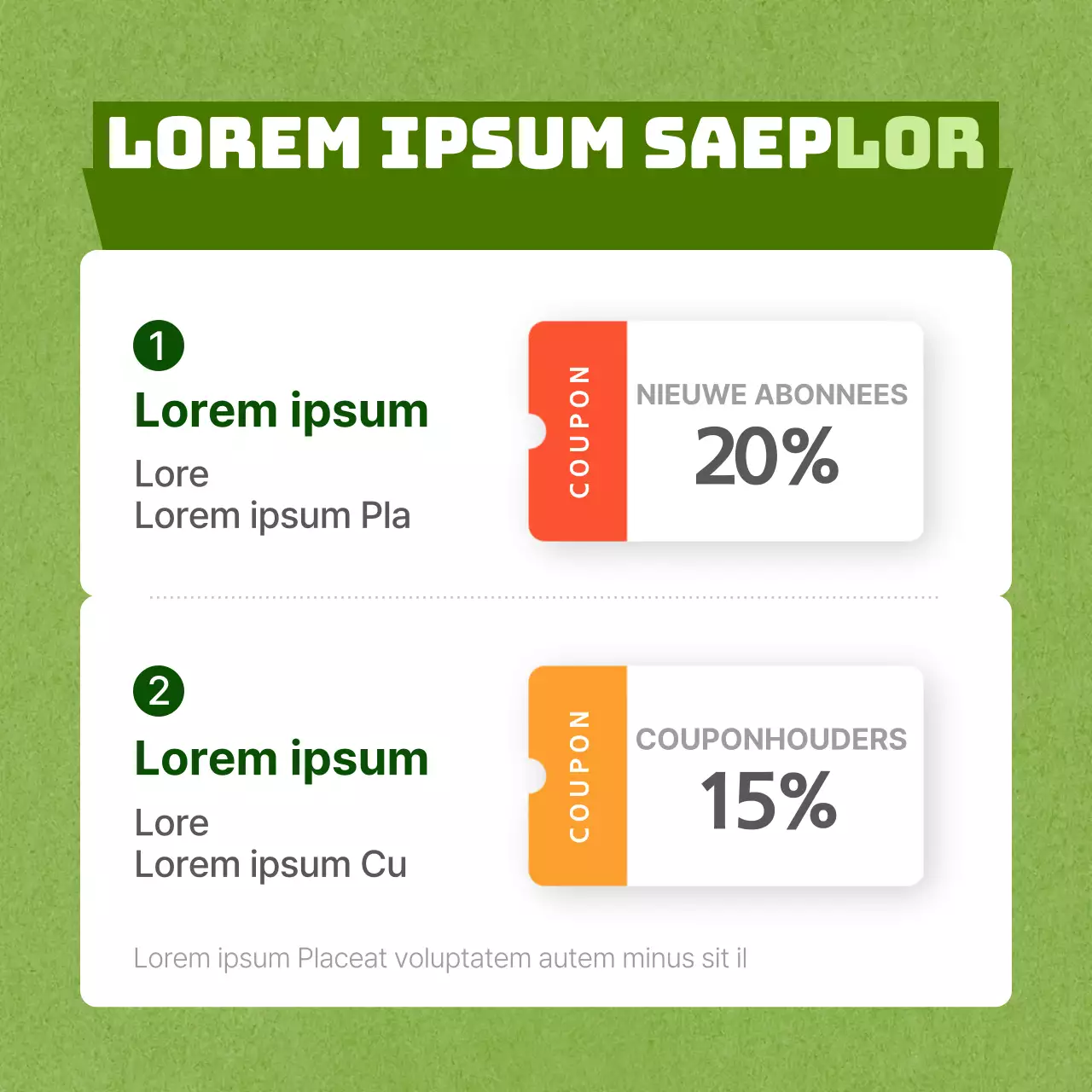 Lime groene flyer korting evenement