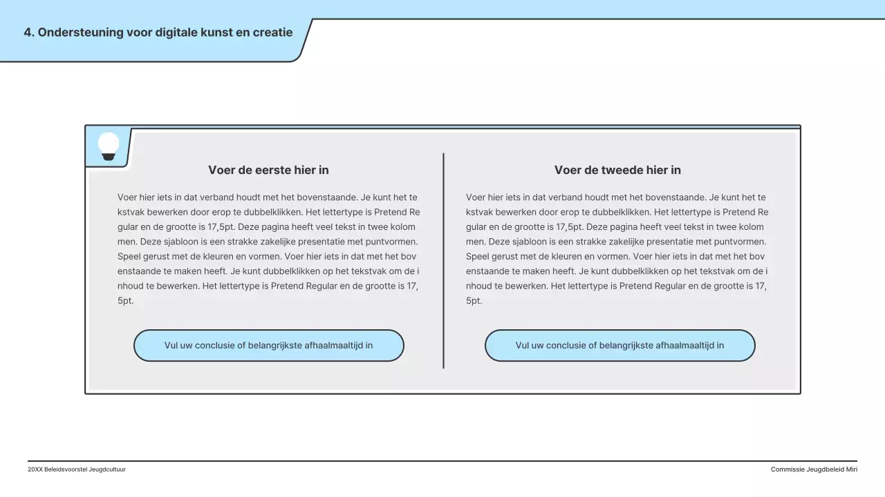 Een beleidsvoorstel met een strakke illustratie in lichtblauw en een indexpuntvorm.