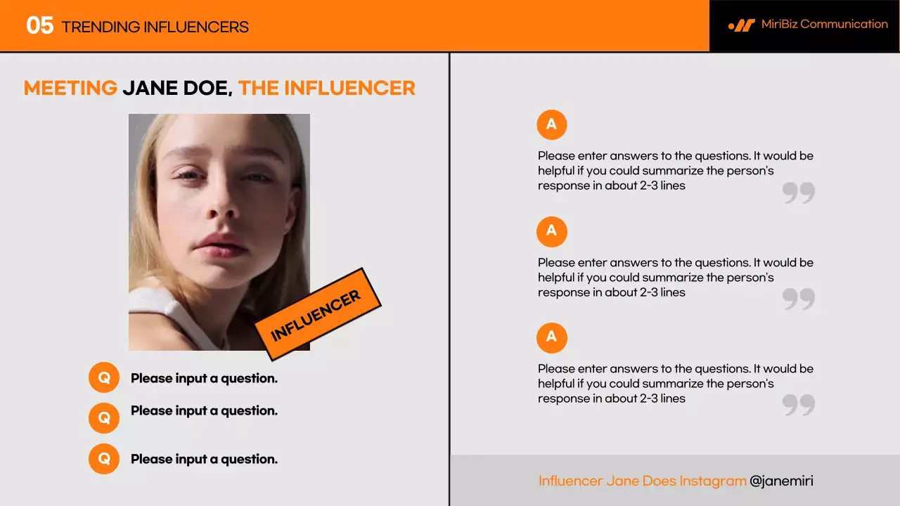 오렌지 모던 마케팅 보고서 프레젠테이션