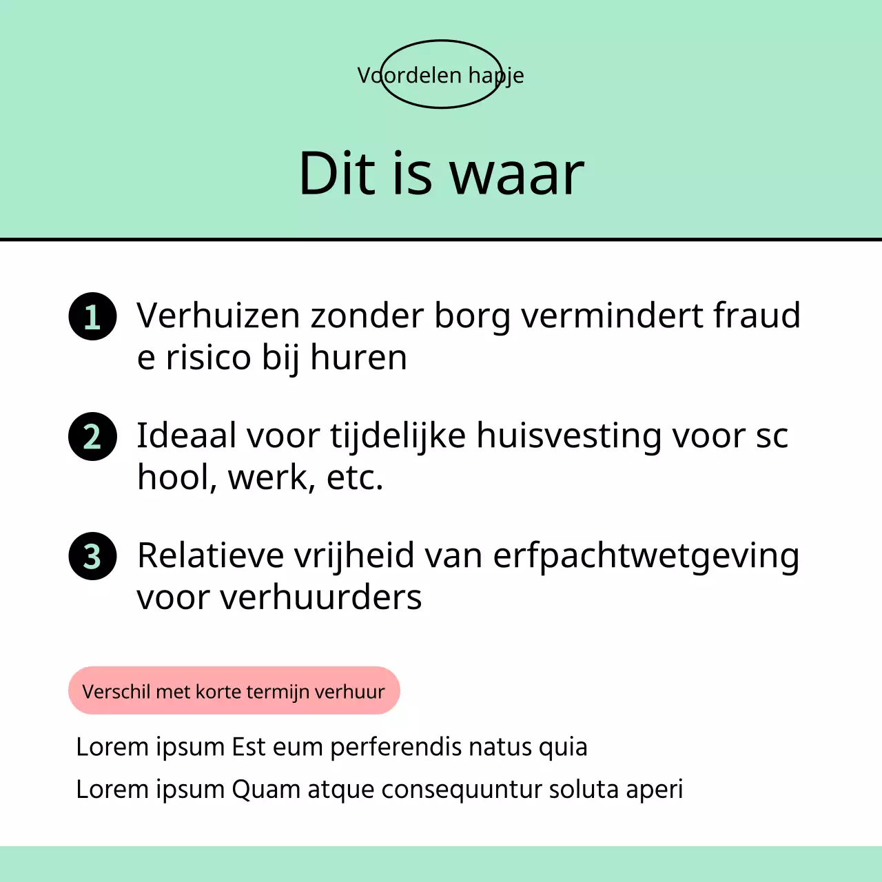 Trendy onroerend goed advertenties in rood en mint
