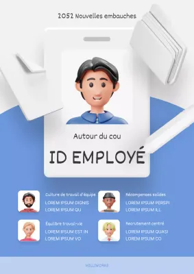 Annonce d'emploi moderne en bleu clair et gris