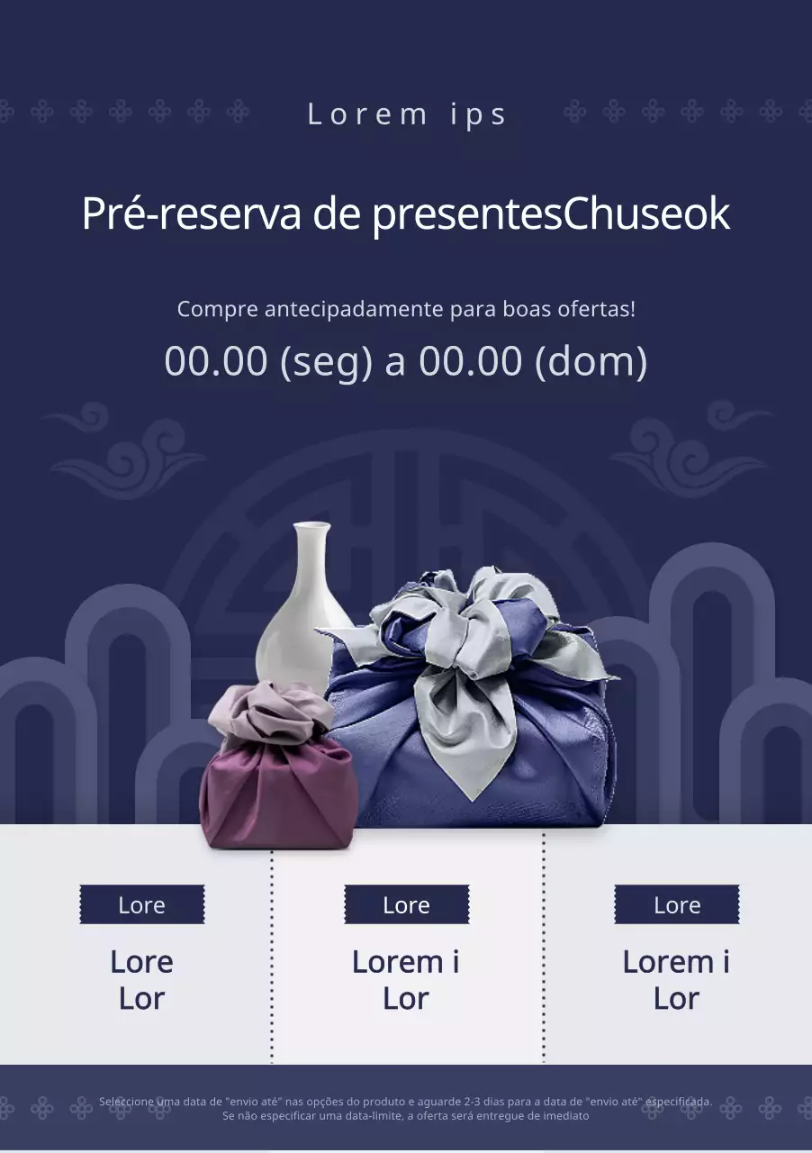 Pré-encomenda de presentes de Natal com um toque tradicional azul-marinho