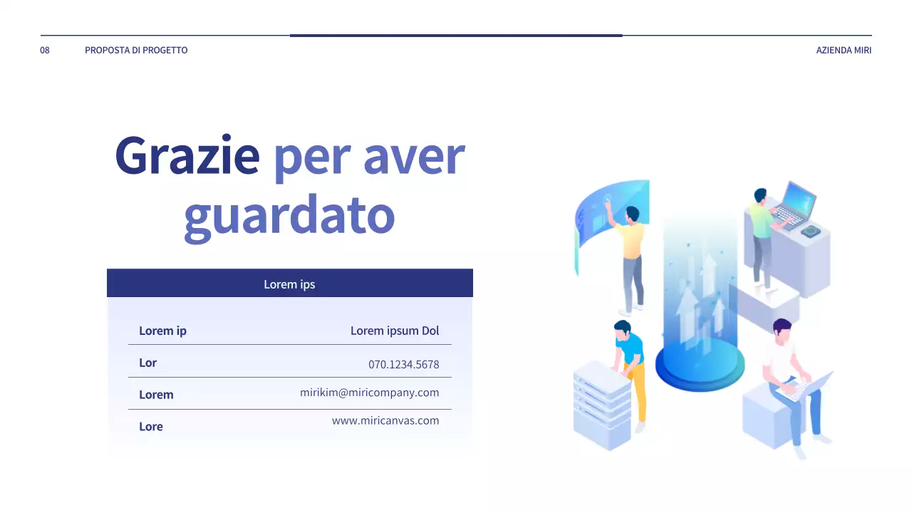 Una semplice proposta di progetto in blu