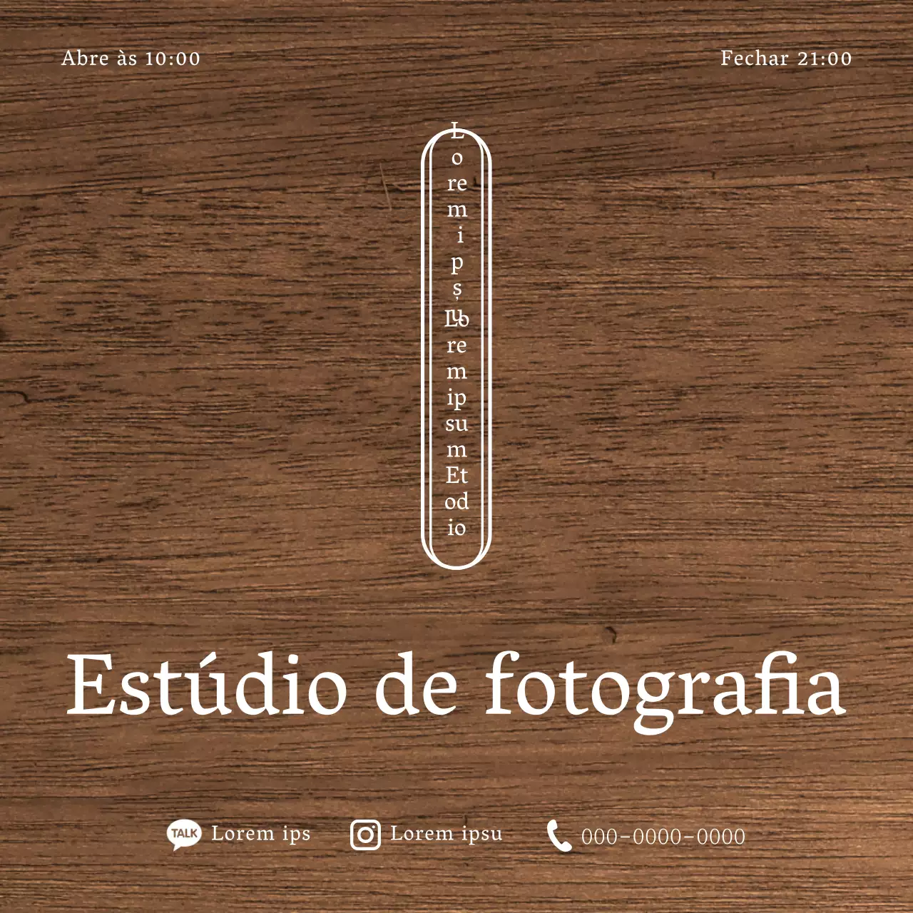Design emocional de estúdio fotográfico com linhas rectangulares brancas e arredondadas